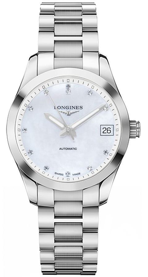 Longines Conquest Classic Watches Ladies White Mother of Pearl Self winding Automatic L23854876 Watch
