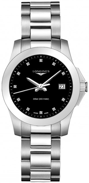 Longines Conquest Watches Ladies Black Battery Operated Quartz L33774576 Watch