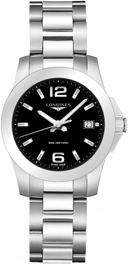 Longines Conquest Watches Ladies Black Battery Operated Quartz L33774586 Watch