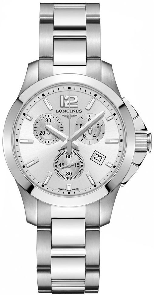 Longines Conquest Watches Mens Sunray Silver Battery Operated Quartz L33794766 Watch