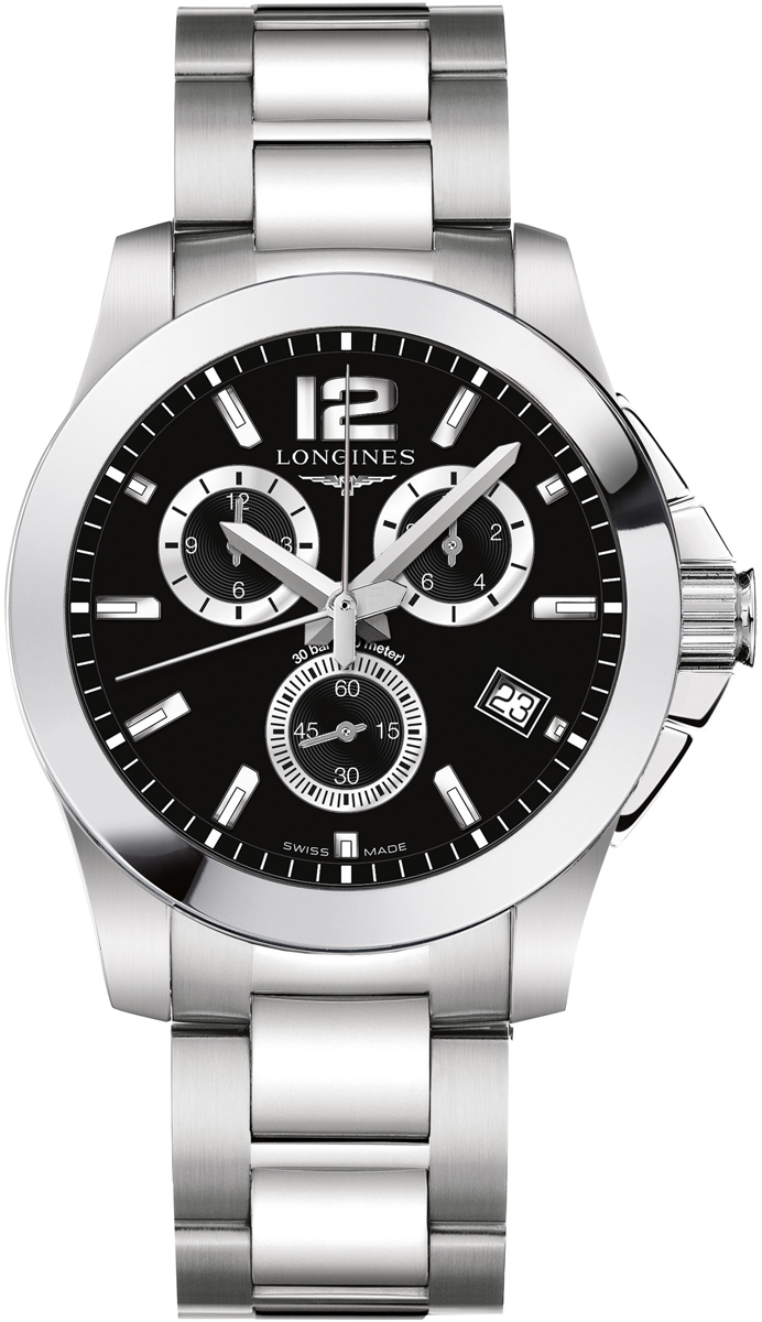 Longines Conquest Watches Mens Black Battery Operated Quartz L36604566 Watch