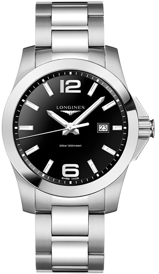 Longines Conquest Watches Mens Black Battery Operated Quartz L37604566 Watch