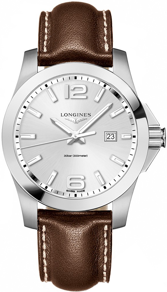 Longines Conquest Watches Mens Silver Battery Operated Quartz L37604765 Watch