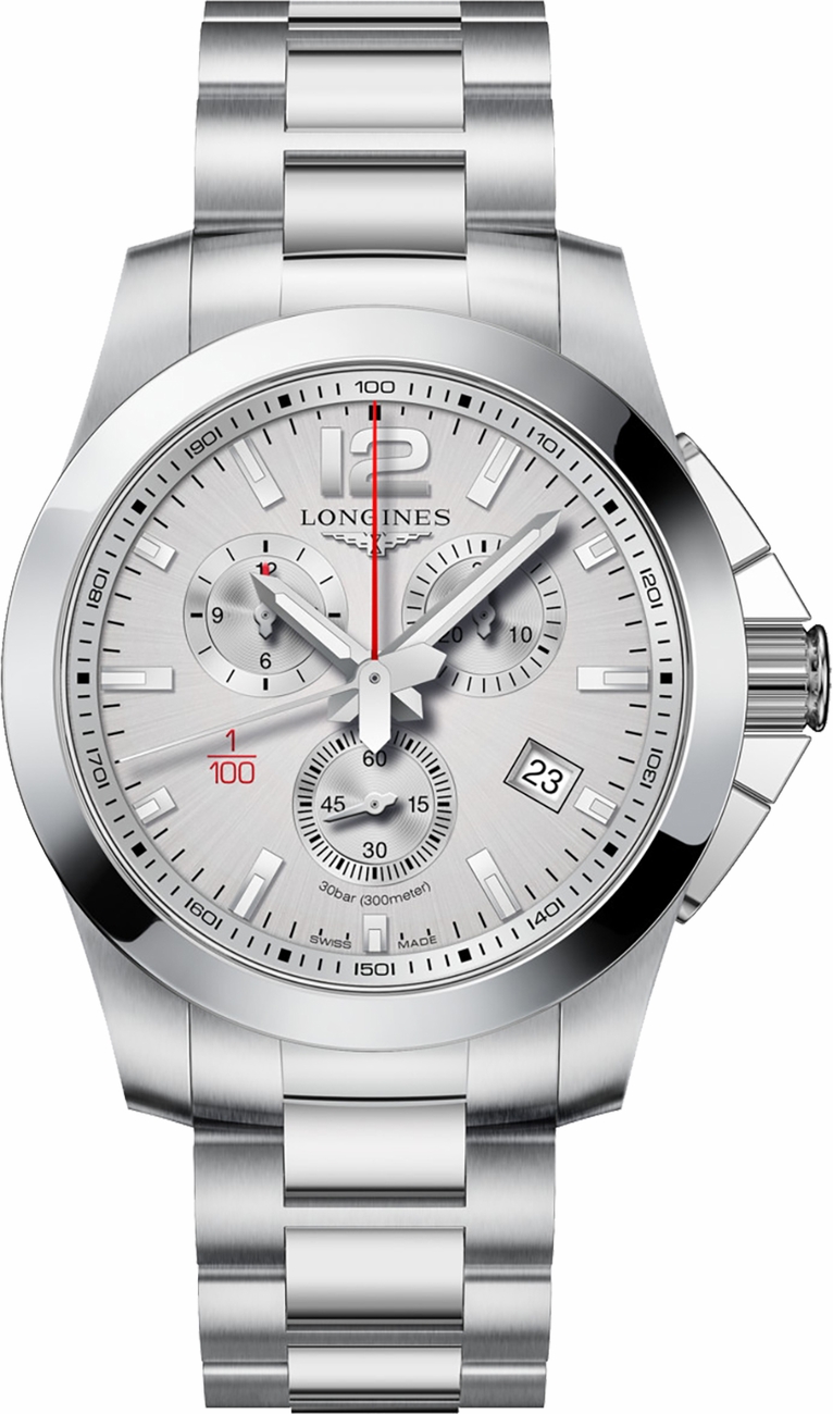 Longines Conquest Watches Mens Silver Battery Operated Quartz L38004766 Watch