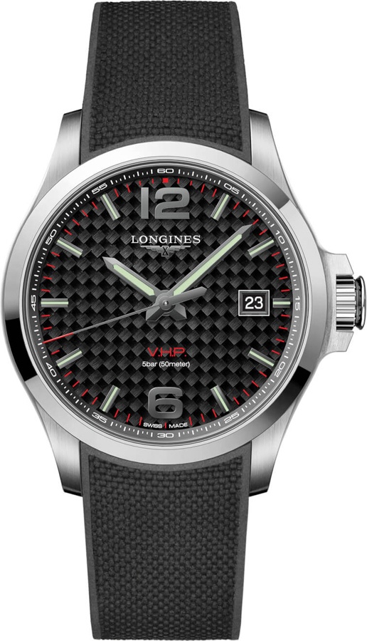 Longines Conquest V.H.P. Watches Mens Black Carbon Battery Operated Quartz L37264669 Watch
