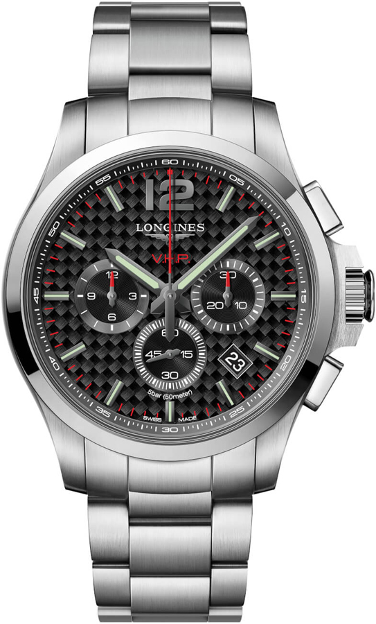 Longines Conquest V.H.P. Watches Mens Black Carbon Battery Operated Quartz L37274666 Watch
