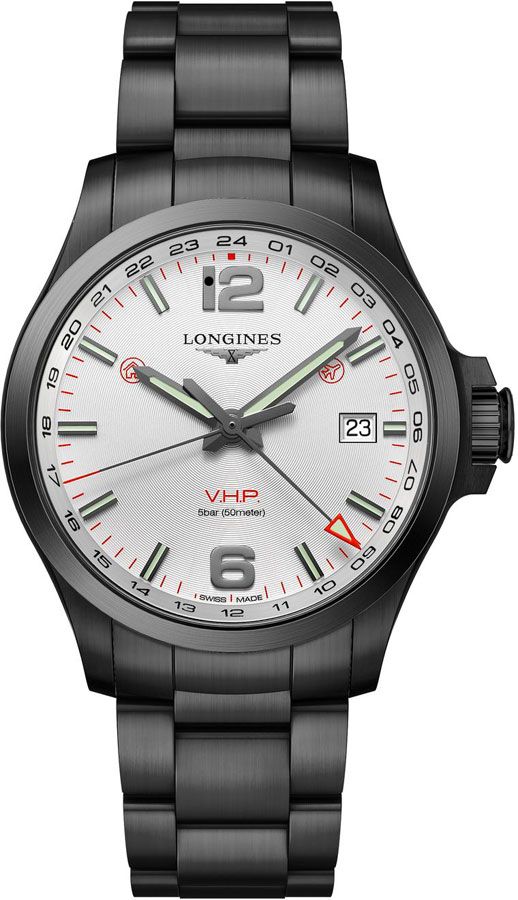 Longines Conquest V.H.P. Watches Mens Silver Battery Operated Quartz L37282766 Watch