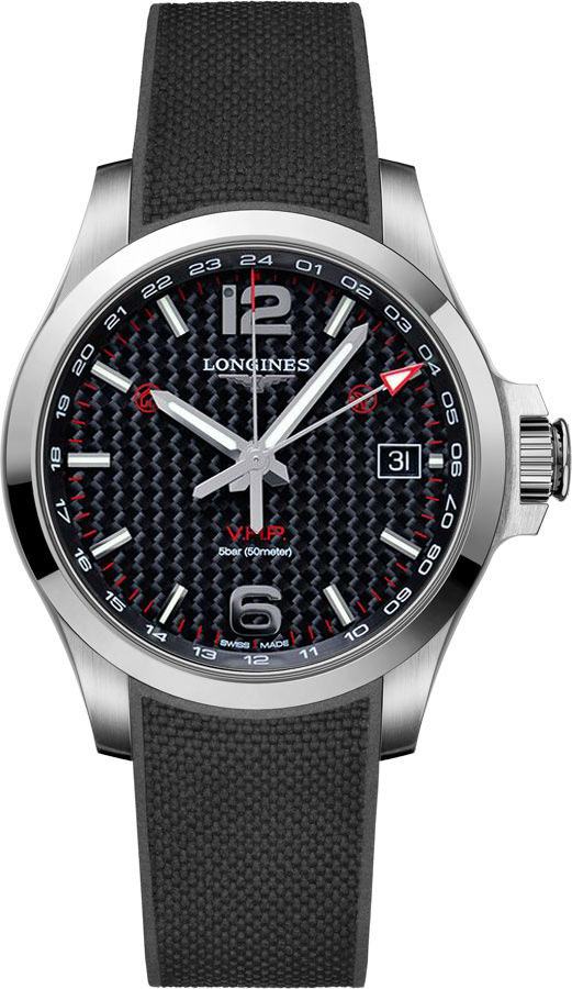 Longines Conquest V.H.P. Watches Mens Black Carbon Battery Operated Quartz L37184669 Watch