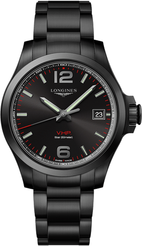 Longines Conquest V.H.P. Watches Mens Black Battery Operated Quartz L37162566 Watch