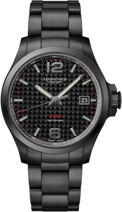 Longines Conquest V.H.P. Watches Mens Carbon Black Battery Operated Quartz L37262666 Watch