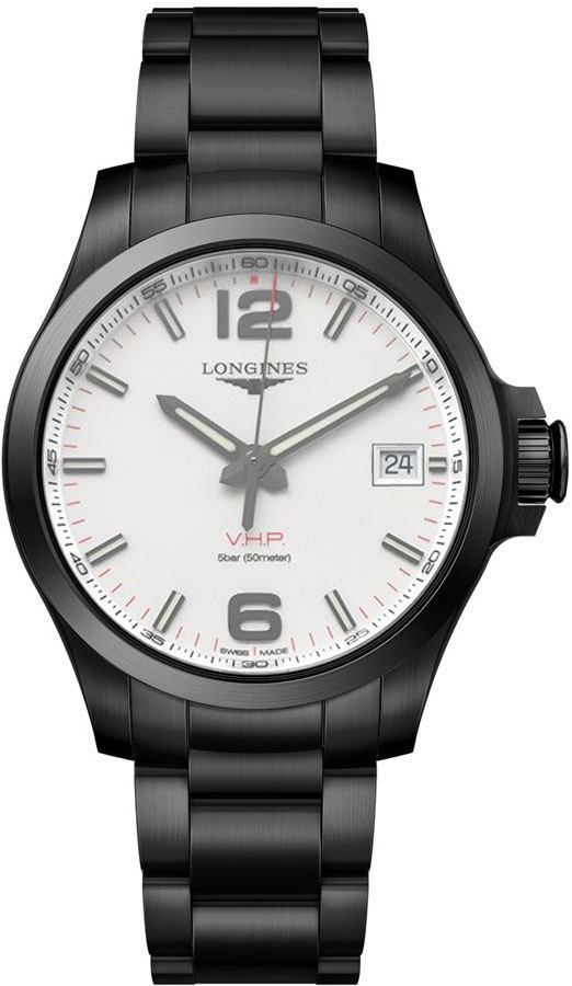Longines Conquest V.H.P. Watches Mens Silver Battery Operated Quartz L37162766 Watch
