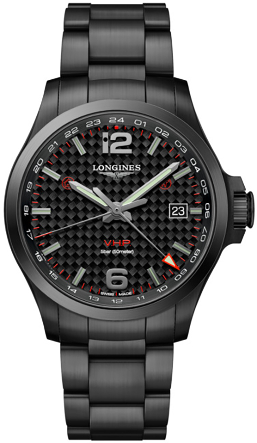 Longines Conquest V.H.P. Watches Mens Black Battery Operated Quartz L37282666 Watch