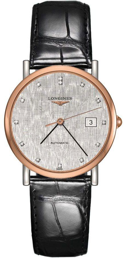 Longines Elegant Collection Watches Ladies Striped Silver Self winding Automatic L48095770 Watch