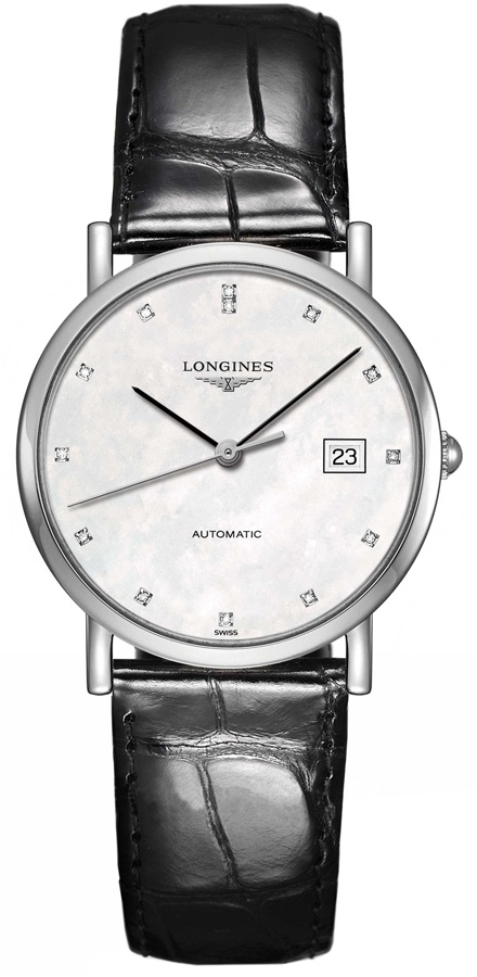Longines Elegant Collection Watches Ladies White Mother of Pearl Self winding Automatic L48094872 Watch