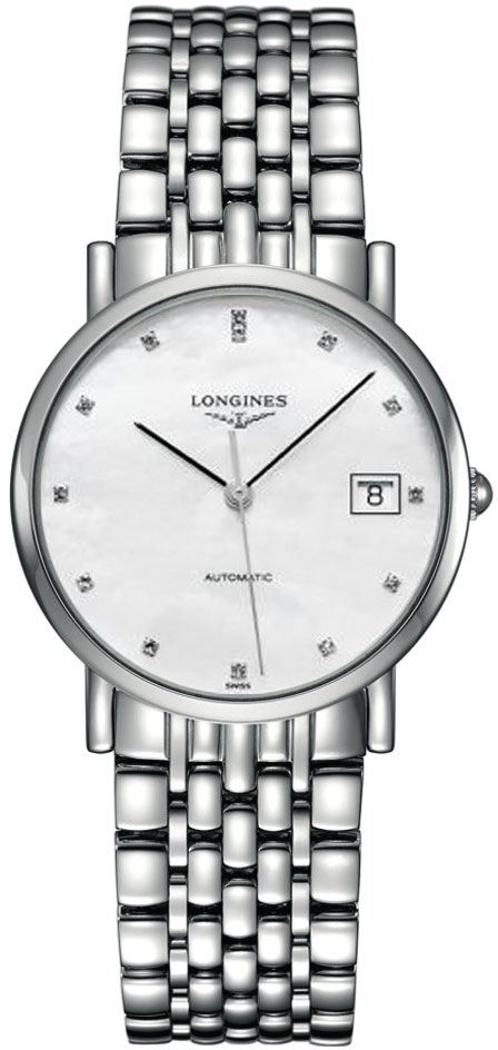 Longines Elegant Collection Watches Ladies White Mother of Pearl Self winding Automatic L48094876 Watch