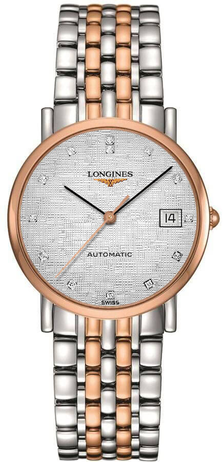 Longines Elegant Collection Watches Ladies Striped Silver Self winding Automatic L48095777 Watch