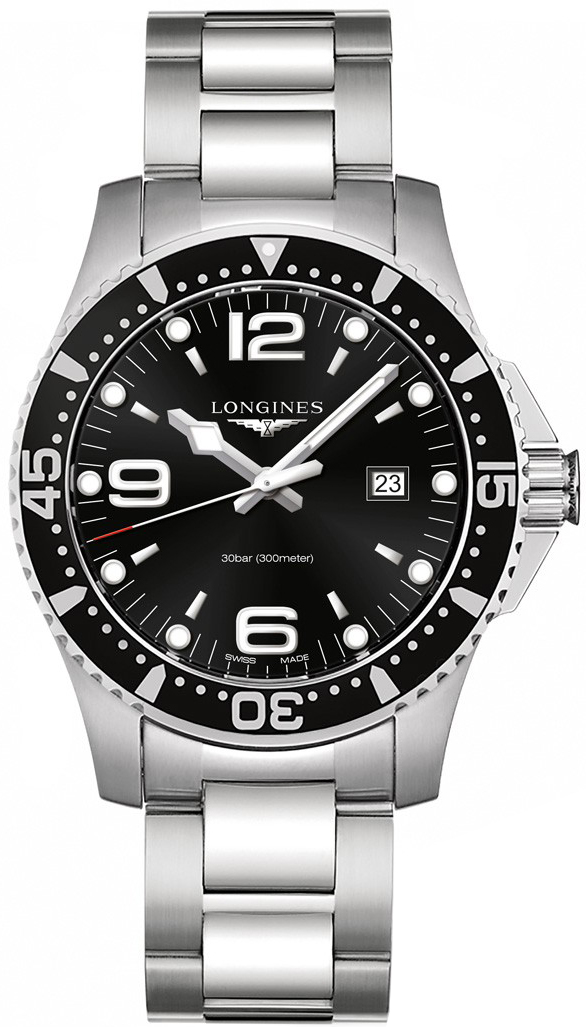 Longines HydroConquest Watches Mens Black Battery Operated Quartz L38404566 Watch