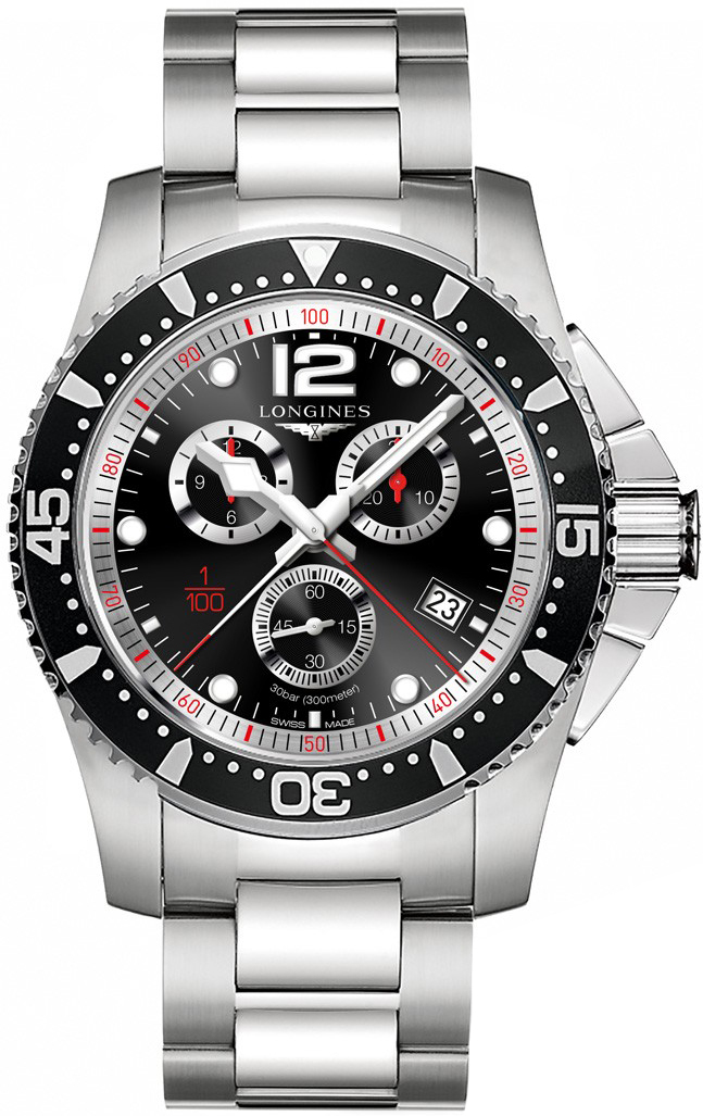 Longines HydroConquest Watches Mens Black Battery Operated Quartz L38434566 Watch