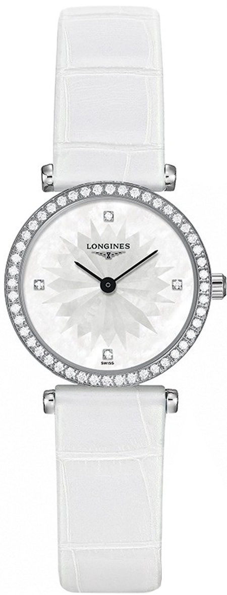 Longines La Grande Classique Watches Ladies White Dial Set with Diamonds Battery Operated Quartz L42410252 Watch