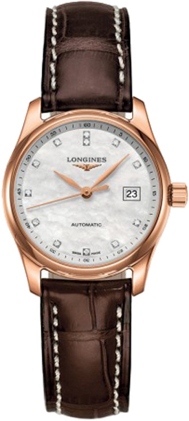 Longines Master Collection Watches Ladies Mother of Pearl White Dial Set with Diamonds Self winding Automatic L22578873 Watch