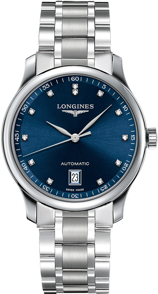 Longines Master Collection Watches Mens Blue Dial Set with Diamonds Self winding Automatic L26284976 Watch