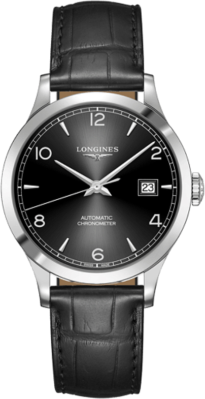 Longines Record Watches Mens Black Self winding Automatic Chronometer L28204562 Watch