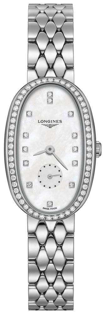 Longines Symphonette Watches Ladies White Mother of Pearl Dial Set with Diamonds Battery Operated Quartz L23060876 Watch