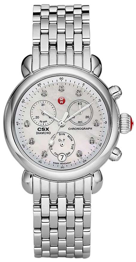 Michele CSX Watches Ladies Pearl White Battery Operated Quartz MWW03M000120 Watch