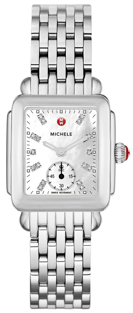 Michele Deco Collection Watches Ladies Pearl White Battery Operated Quartz MWW06V000002 Watch