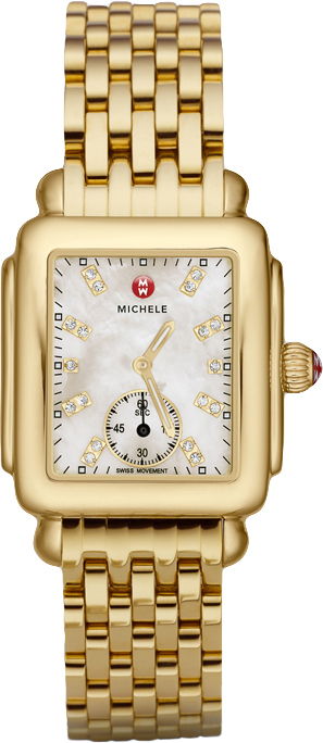 Michele Deco Collection Watches Ladies Pearl White Battery Operated Quartz MWW06V000004 Watch