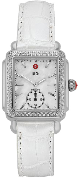 Michele Deco Collection Watches Ladies Pearl White Battery Operated Quartz MWW06V000008 Watch