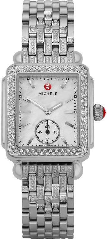 Michele Deco Collection Watches Ladies Pearl White Battery Operated Quartz MWW06V000041 Watch