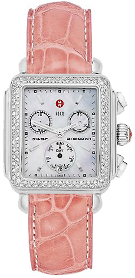 Michele Deco Collection Watches Ladies Pearl White Battery Operated Quartz MWW06P000006 Watch