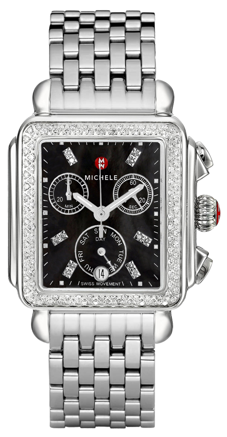 Michele Deco Collection Watches Ladies Black Battery Operated Quartz MWW06P000171 Watch