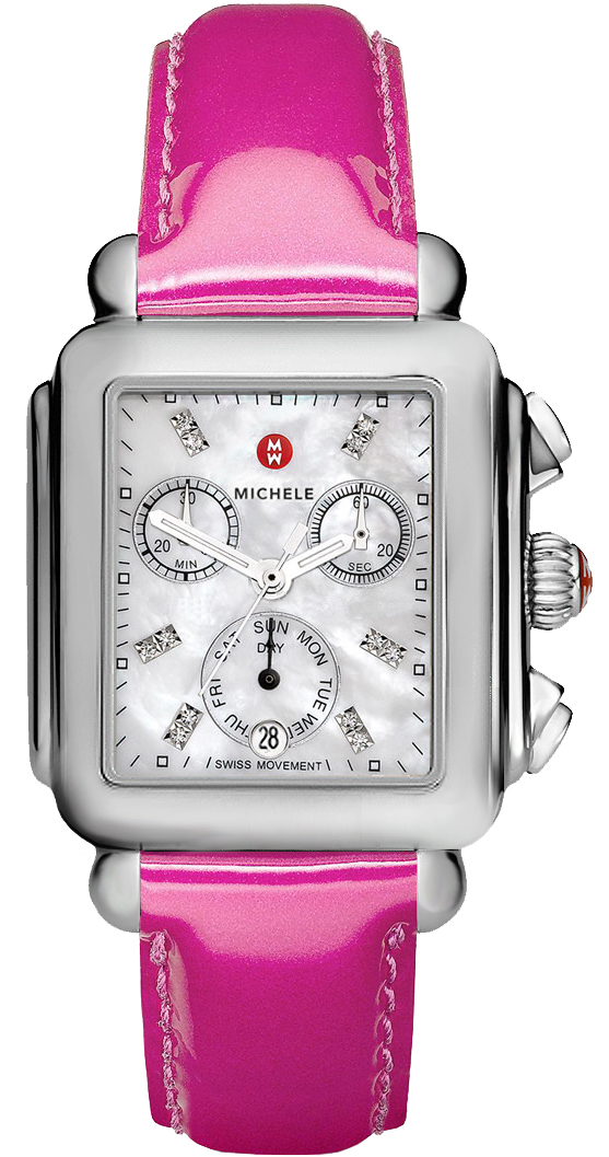 Michele Deco Collection Watches Ladies Pearl White Battery Operated Quartz MWW06P000152 Watch
