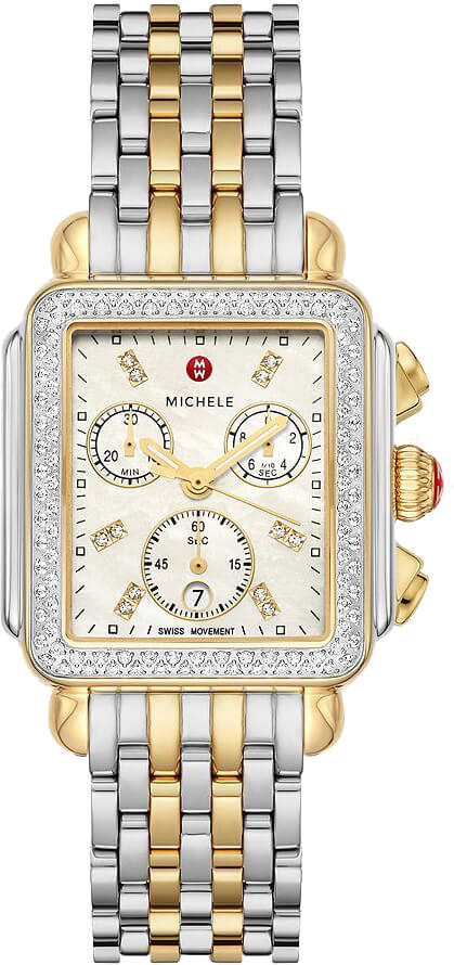 Michele Deco Collection Watches Ladies Pearl White Battery Operated Quartz MWW06A000776 Watch