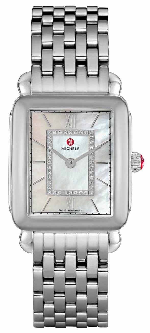 Michele Deco Collection Watches Ladies Pearl White Battery Operated Quartz MWW06I000026 Watch