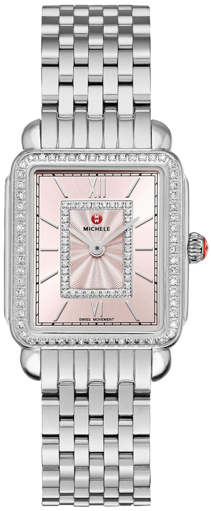 Michele Deco Collection Watches Ladies Pink Battery Operated Quartz MWW06I000031 Watch