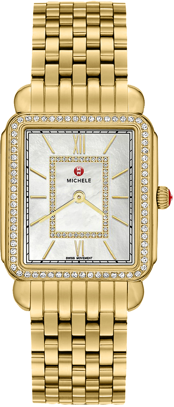 Michele Deco Collection Watches Ladies Pearl White Battery Operated Quartz MWW06I000007 Watch