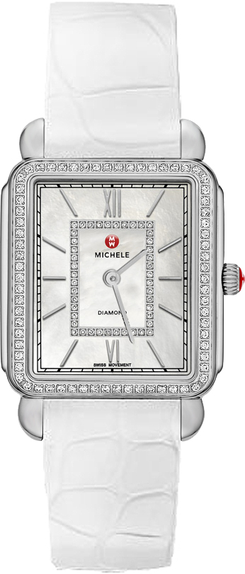 Michele Deco Collection Watches Ladies Pearl White Battery Operated Quartz MWW06X000002 Watch