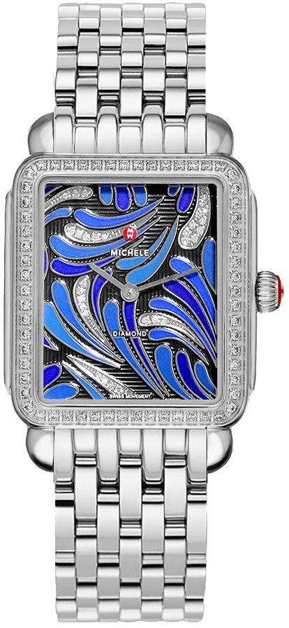 Michele Deco Collection Watches Ladies Blue Battery Operated Quartz MWW06X000031-SS Watch