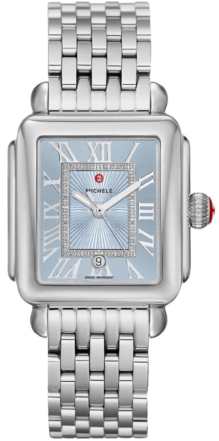 Michele Deco Collection Watches Ladies Blue Battery Operated Quartz MWW06G000029 Watch