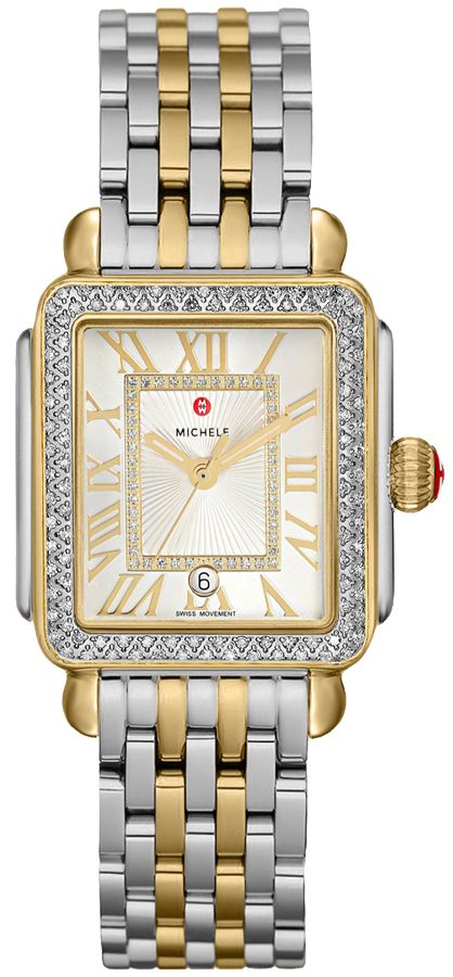 Michele Deco Collection Watches Ladies Silver White Battery Operated Quartz MWW06G000002 Watch
