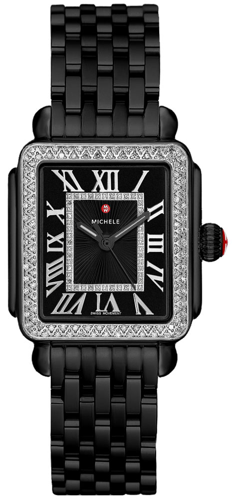 Michele Deco Collection Watches Ladies Black Battery Operated Quartz MWW06G000008 Watch