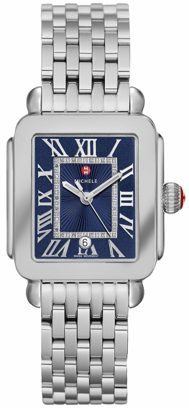 Michele Deco Collection Watches Ladies Blue Battery Operated Quartz MWW06G000016 Watch