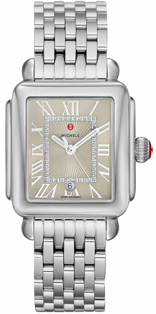 Michele Deco Collection Watches Ladies Beige Battery Operated Quartz MWW06T000148 Watch