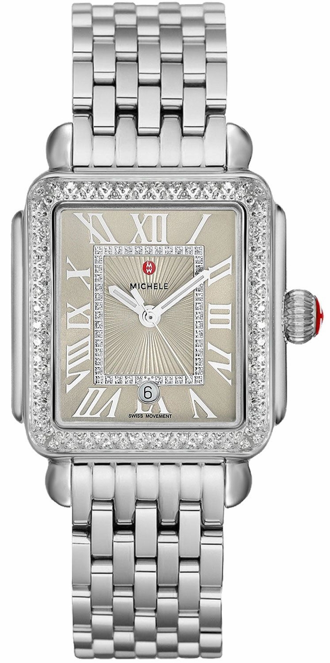 Michele Deco Collection Watches Ladies Beige Battery Operated Quartz MWW06T000165 Watch