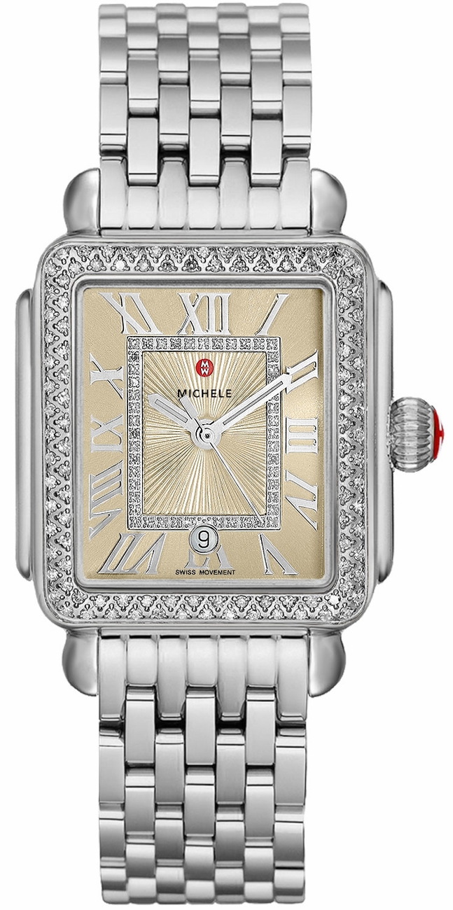 Michele Deco Collection Watches Ladies Champagne Battery Operated Quartz MWW06T000170 Watch