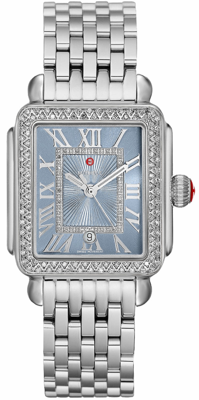 Michele Deco Collection Watches Ladies Blue Battery Operated Quartz MWW06T000180 Watch
