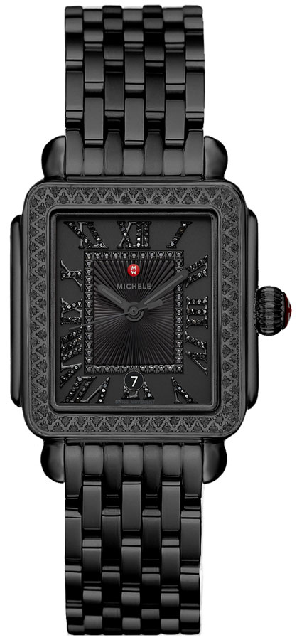 Michele Deco Collection Watches Ladies Black Battery Operated Quartz MWW06T000215 Watch